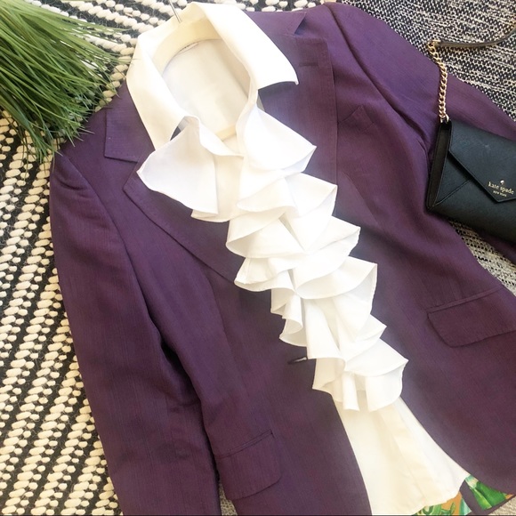 Red Valentino: ruffle front button down blouse - Picture 8 of 8